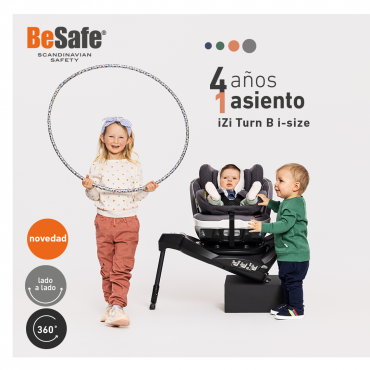 BeSafe iZi Turn B i-Size, esta silla giratoria de fácil acceso combina una silla para recién nacidos y una silla para bebés.
